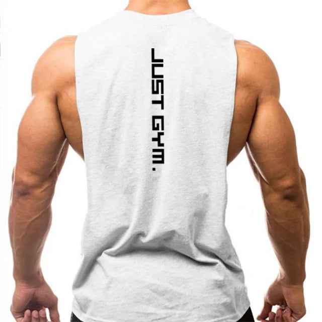 just gym tank top white