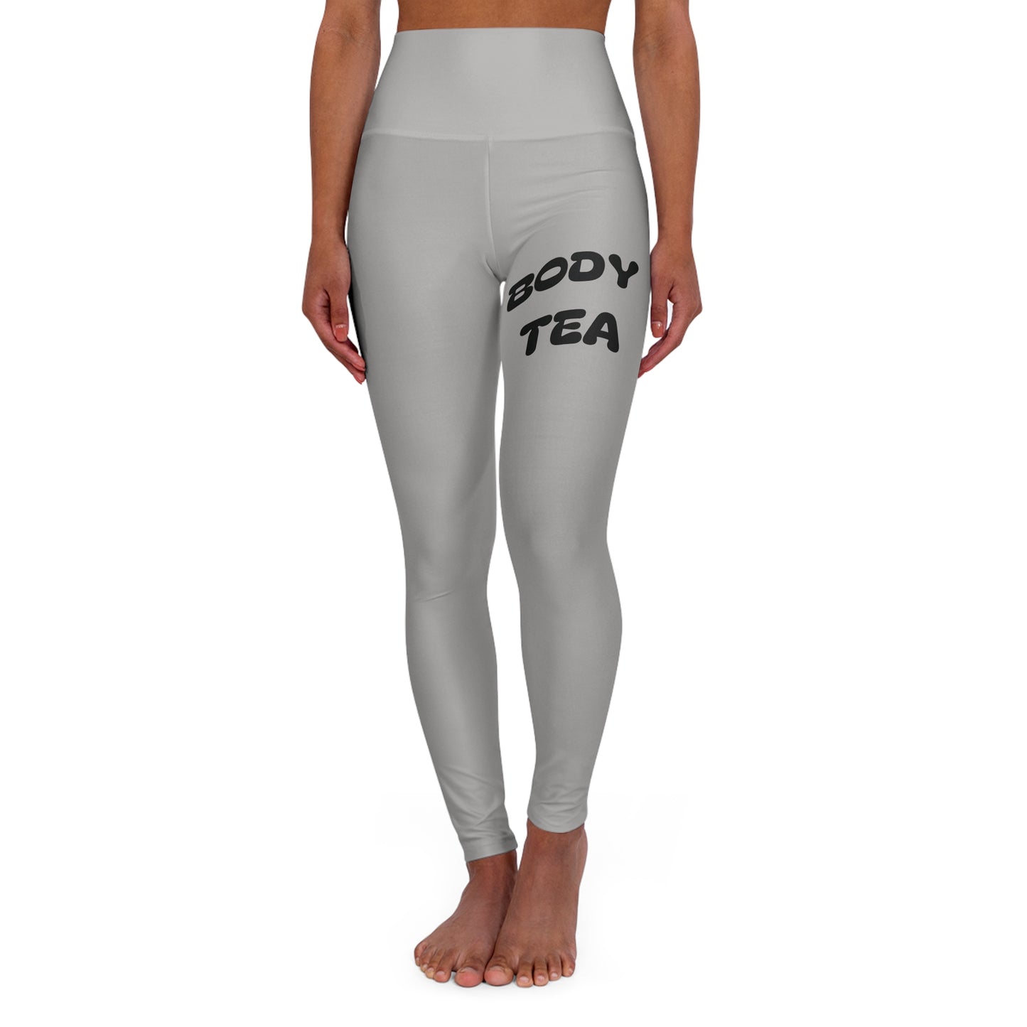 athletic work out leggings with "Body Tea"