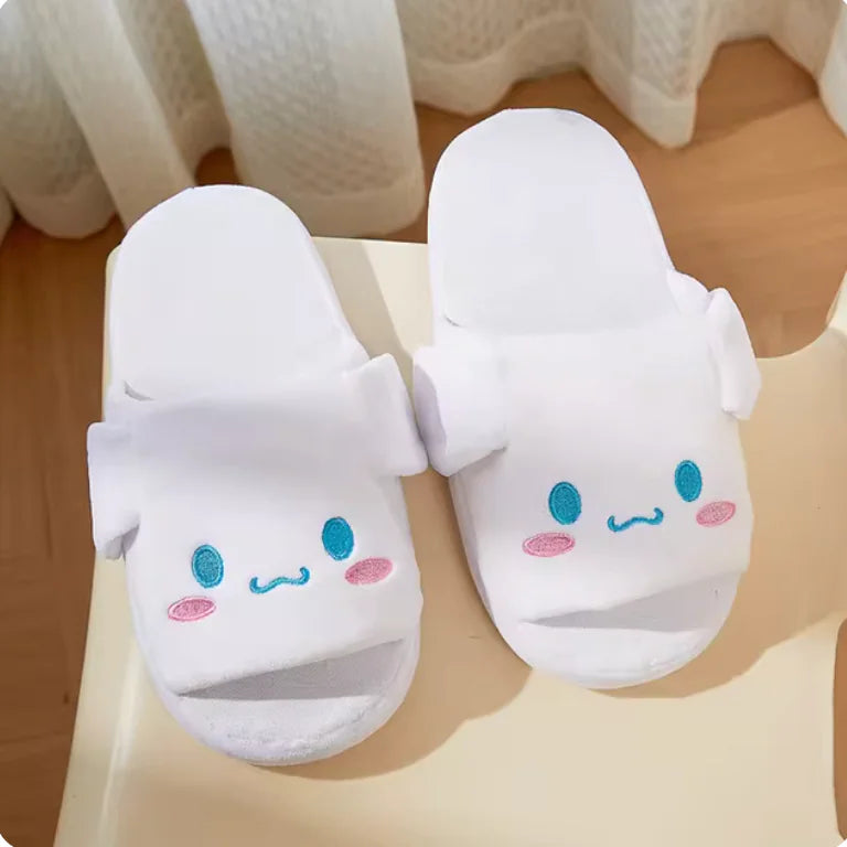 Sanrio Slippers with Moving Ears – Kuromi & Cinnamoroll, Anti-Slip