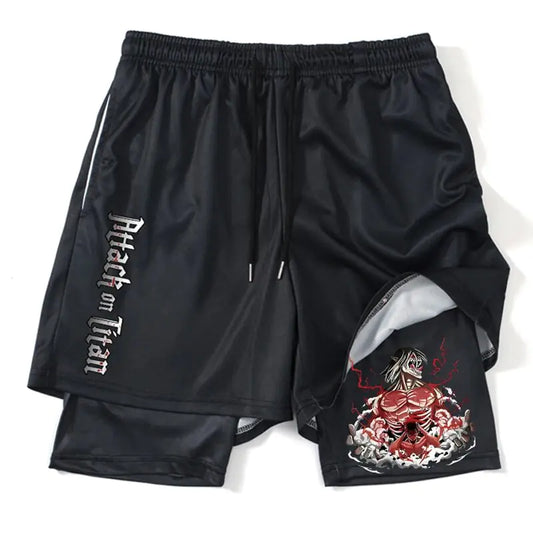 Anime Attack on Titan Gym Shorts Black