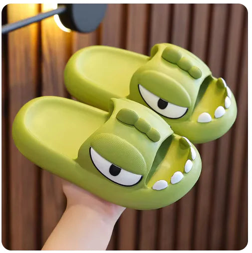 Cute Cartoon Monster Slippers – Non-Slip Platform Slides for Kids & Adults"