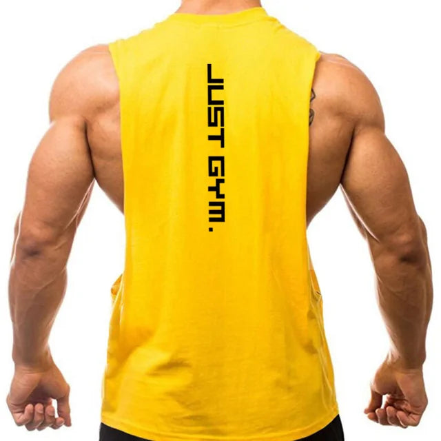 just gym hoodie tank top yellow