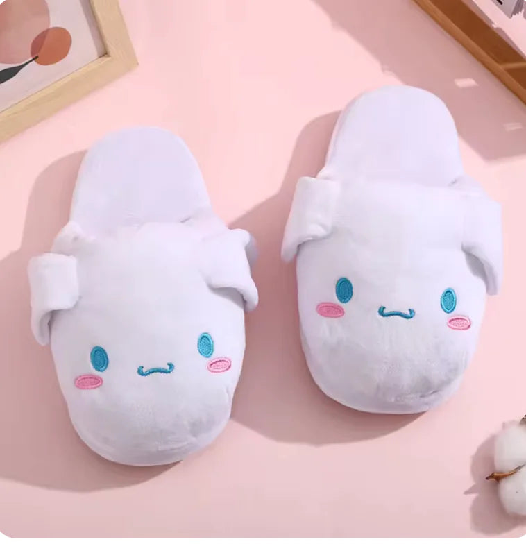 Sanrio Slippers with Moving Ears – Kuromi & Cinnamoroll, Anti-Slip