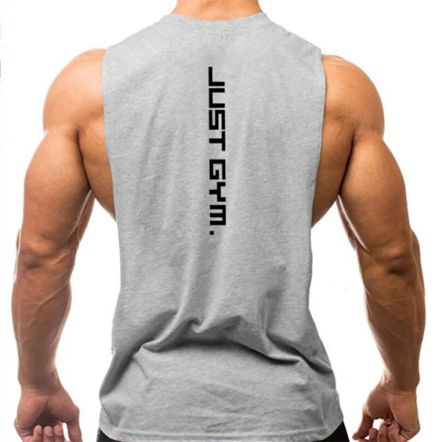 just gym hoodie tank top grey